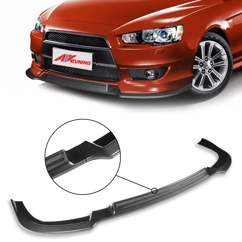 Kit de lèvre d'aileron de pare-chocs avant pour Mitsubishi Lancer Carbon Look 2010-2012