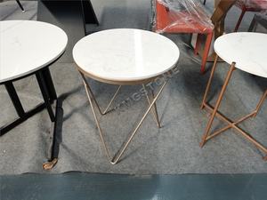 Ensemble table à manger ronde moderne de luxe au design italien marbre poli avec centre rotatif pierre coupé<span class=keywords><strong>e</strong></span> à la taille 5 ans de garantie - Product Image 4