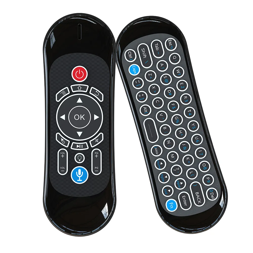 Custom Logo T 120 Air Mouse with 7 Color Backlight Support Voice Search Motion Sensing and IR Learning Remote Control