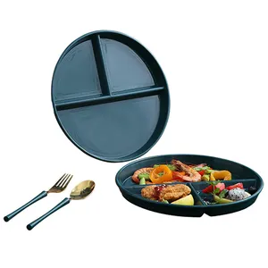 Разделительная тарелка, набор разделителей, тарелка с тремя разделителями, бытовая взрослая пластиковая сервировочная тарелка