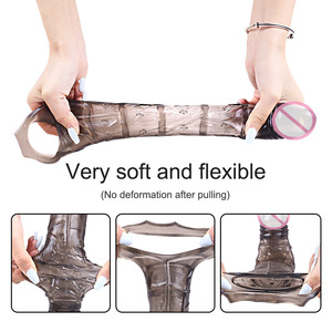Manchon d'extension pénienne premium pour homme, godemiché, préservatif, grande taille, vibrateur, texturé doux, étanche, masturbateur, écologique, portable - Product Image 5