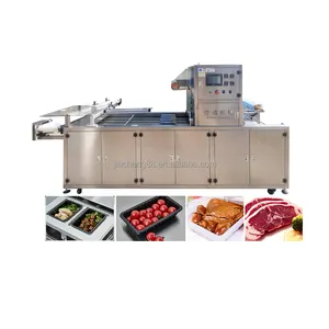 High speed 4 lines Tray Sealer Meal quadrate or round bowl takeaway container box food packing package wrapping sealing machine