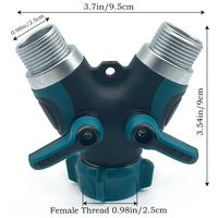 Adaptateur de tuyau fileté en alliage de zinc durable et écologique, répartiteur en Y à 2 voies pour tuyau d'arrosage de jardin et robinet extérieur