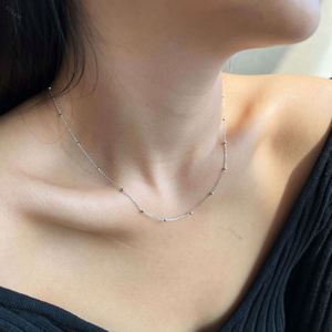 Cadena de Plata de Ley 925 Dylam Promise, Cadena de Bolas Apilables Lisas con Extensión y Etiqueta Personalizada, Cadena de Plata Básica Hecha a Medida - Product Image 4