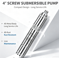 Pompe submersible à vis en acier inoxydable de 4 pouces à haute pression, pompe verticale pour puits profond, pour l'alimentation en eau potable domestique