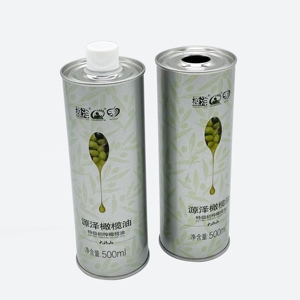 Prix d'usine, logo personnalisé, emballage d'huile de cuisson, boîte en métal ronde de 0,5 L pour huile d'olive - Product Image 1