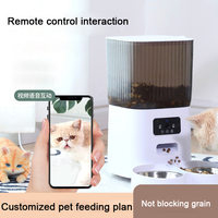 Distributeur automatique d'aliments pour animaux de compagnie (chats et chiens) portable, étanche, écologique, de haute qualité, élégant, avec double bac, capacité de 5 L, rechargeable.