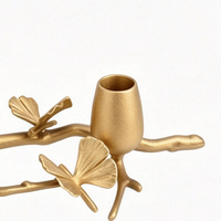 Centre de table et décoration en métal minimaliste en forme de tronc d'arbre avec libellule, pour bougies et compositions florales