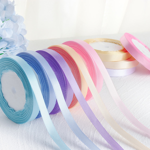 उच्च अंत उपहार रिबन 1 सेमी शुद्ध रंग साटन रिबन उपहार बॉक्स सजावट शादी की सजावट लंबाई 24 गज की छुट्टी रिबन - Product Image 2
