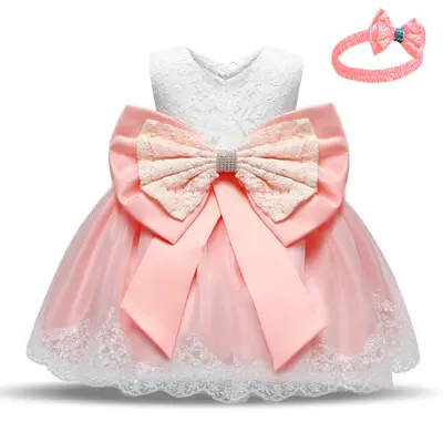 Summer Hot Sale Children Clothes Baby Toddler Birthday Wedding Party Girls Princess Kids Clothing Ball Gown Formal Dresses Bow