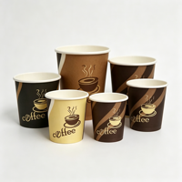 Gobelet à café en papier avec manchon et couvercle imprimés sur mesure pour boissons chaudes, idéal pour cafés et restaurants à emporter