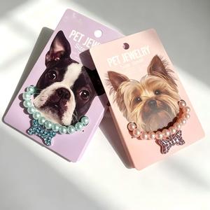 Collar para mascotas con cuentas de perlas, colgante de mariposa con diamantes de imitación, collar para perros con cadena de extensión para perros pequeños - Product Image 3