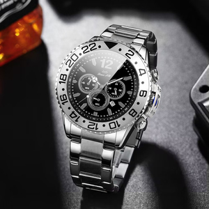 Customized Logo Fashion Business Luxury Antique Stainless Steel Waterproof Auto Date Chronograph Quartz <strong>Watch</strong> 48mm Unisex - Product Image 4