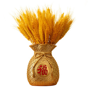 Sac cadeau de fleurs séchées en forme d'épi de blé porte-bonheur Master Gu, en résine, style chinois, décoration pour la maison, le bureau, l'entrée, le salon - Product Image 5