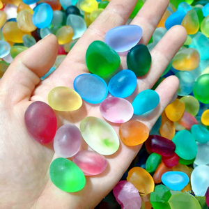 Batu Kaca Laut Akuarium, Kerikil Kaca Kuning Berlapis Embun, Batu Permata untuk Akuarium, Batu Hias Akuarium, Kerikil Tangki Ikan, Pengisi Vas, Dekorasi Rumah - Product Image 3