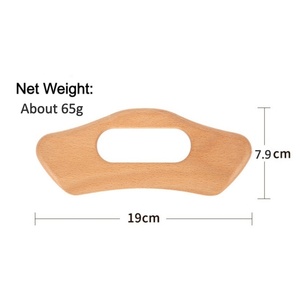 Tabla de Gua Sha de madera de haya con forma simétrica de lingote para drenaje linfático, con orificio ergonómico para el agarre, herramienta de <span class=keywords><strong>masaje</strong></span> para drenaje linfático - Product Image 3