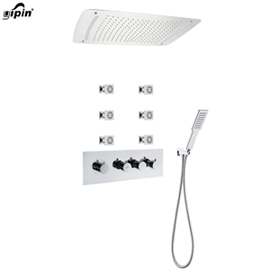 Set doccia termostatico cambio Led specchio pannello doccia pioggia Spray Mist Spa soffione doccia Kit montaggio a soffitto Sus304 colore - Product Image 5