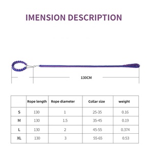 สายจูงสัตว์เลี้ยงแบบถัก ดีไซน์สองสี แข็งแรง ทนทานต่อการกัด พร้อมปลอกคอ - Product Image 6