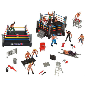 Figuras de acción de lucha de 12 piezas para niños, juguetes de lucha de luchadores con anillo y accesorios realistas, figuras de acción <span class=keywords><strong>WWE</strong></span> de lucha en miniatura divertidas - Product Image 3