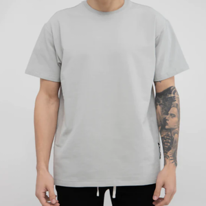 Camiseta Oversize Lisa de Algodón de Gran Gramaje para Hombre, Tallas Grandes, Hombro Caído, Venta al por Mayor, Fabricante - Product Image 1