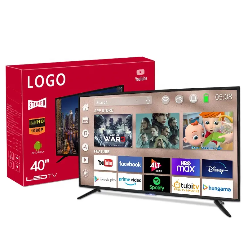 CHIGO OEM ODM البيع المباشر LED 40 بوصة التلفزيون الذكية العادية عالية الوضوح مخصصة 2K 4K مجموعة التلفزيون التلفزيون