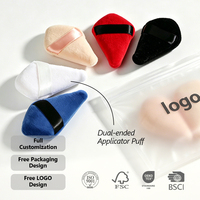 Houppette à poudre réutilisable personnalisable avec logo, ultra douce, en forme de losange, pour le contour des yeux et la poudre libre