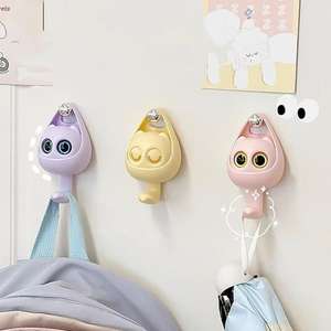 Gancho de pared creativo con diseño de búho para decoración del hogar, soporte para llaves sin perforaciones, gancho colgante de animales para pared - Product Image 1