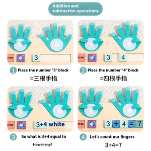 Đồ chơi Montessori mới Đồng hồ gỗ giáo dục Đồ chơi đếm bằng ngón tay Đồ chơi giáo dục toán học Đồ dùng dạy học toán học Đồ chơi học toán - Product Image 2