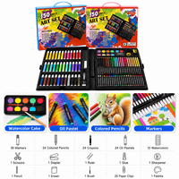Set de Arte para Niños de 150 Piezas, Kit de Dibujo, Coloreado y Pintura, Caja de Regalo con Crayones, Lápices de Colores y Acuarelas para Niños