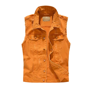 Chaleco Vaquero Casual Sin Mangas para Hombre, Modelo 2026, Más Vendido, con Bolsillos Delanteros, Relleno de Algodón, para Invierno, MOQ Bajo - Product Image 1