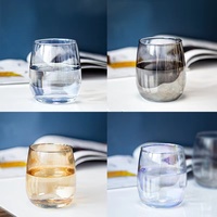 Tasse à eau 365 ml, tasse à petit-déjeuner en verre avec poignée pour les flocons d'avoine et le café