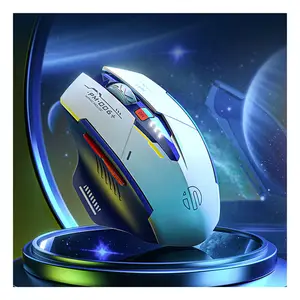 Ergonomic Silent Rechargeable Mecha Style Mouse with 2.4G USB Receiver Wireless for Laptop & Mac MacBook PC Compatible