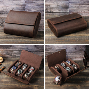 Étui de rangement portable pour montres, 6 emplacements, fabriqué à la main, en PU, personnalisé, pour cadeau - Product Image 3