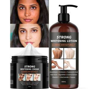 Whitening Body Face CreamArbutin Kojic Acid Tranexamic Acid Vitamin C Strong Fast <strong>Bleaching</strong> Lotion Skin Care <strong>Set</strong> - Product Image 1