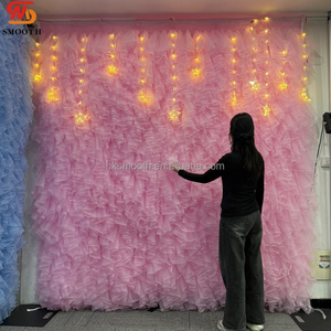 เทรนด์งานแต่งงานปี 2026 ผ้าม่านฉากหลังดอกไม้สีขาวบริสุทธิ์ ติดตั้งง่าย ทำจากผ้าตาข่ายทูลล์ สำหรับงานปาร์ตี้และงานอีเว้นท์ - Product Image 2