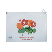 Pochette en plastique PP de taille A4 avec logo personnalisé sac à documents avec fermeture éclair pour la papeterie de bureau