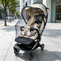 Moustiquaire universelle pour poussette, double fermeture éclair, maille respirante, protection complète contre les insectes, accessoires pour poussette