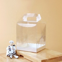 Boîte à gâteau rectangulaire et transparente, portable, avec poignée, pour la vente en gros aux pâtisseries et aux confiseries, respectueuse de l'environnement et adaptée aux animaux de compagnie