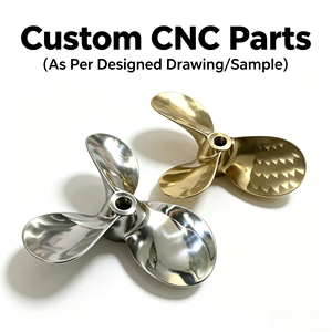 Hélice de latón de precisión de 2 aspas para barco RC, fabricada con mecanizado CNC de 5 ejes, para propulsión de barcos a control remoto - Product Image 1