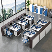 Bureau de travail moderne de haute qualité pour personnel en open space avec armoire de rangement pour projet d'aménagement de bureau