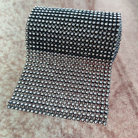Strass en verre cristal de qualité A, 4 mm, 24 rangs, sur maille plastique, multi-rangs, pour accessoires de vêtements et de chaussures, style à tige, vente en gros