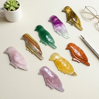 Figurine d'oiseau sculptée en cristal naturel, pierre précieuse, pour la décoration de la maison et comme cadeau