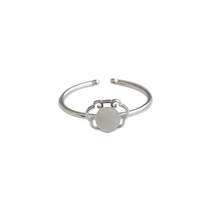 Ruyi Peace Lock Ring For Women Geometric Shape Bezel Setting Gift Jewelry - Product Image 5