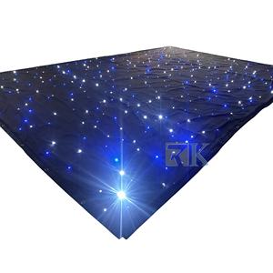 Rideau LED étoilé bleu et blanc avec perles, toile de fond pour événements avec supports en tuyaux - Product Image 1