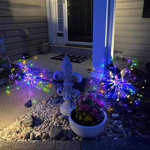 Outdoor Solar <b>LED</b> Garden <b>Light</b> IP65 Waterproof Copper Wire Decorative Sparkles Fireworks <b>Light</b> <b>Sensor</b> Control Dimmable Wall - Product Image 2