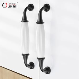 Oukali European Style Ceramic and Zinc Alloy <strong>Door</strong> Handles Antique Furniture <strong>Knobs</strong> and Handles for Kitchen Cabinet - Product Image 5
