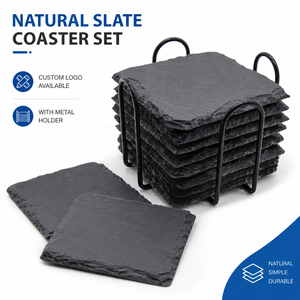 Tappetino per sottobicchiere in <span class=keywords><strong>ardesia</strong></span> in pietra naturale ecologico con supporto antigraffio accetta personalizza sottobicchiere in pietra <span class=keywords><strong>ardesia</strong></span> - Product Image 1