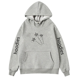 Bulk Hoodies Oversize Girl Custom Printing Cotton Solid Color Sweatshirts Hoodies Full Sleeve Streetwear Grey Hoodies
