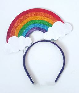 Serre-tête étoile scintillant arc-en-ciel pour enfants - Taille unique en tissu et plastique - Product Image 1
