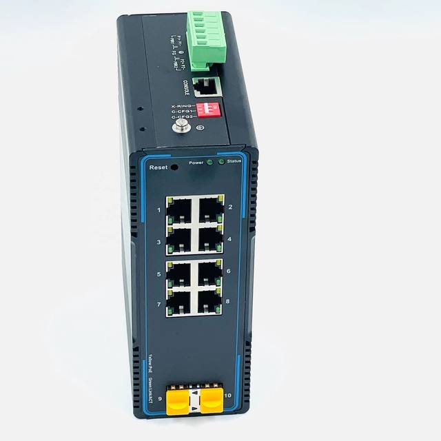 Managed Industrial Switches Layer 2+ Downlink 8 * 2.5GBase-T Ethernet Ports Supporting POE Uplink 2 * 10GBase-X SFP+